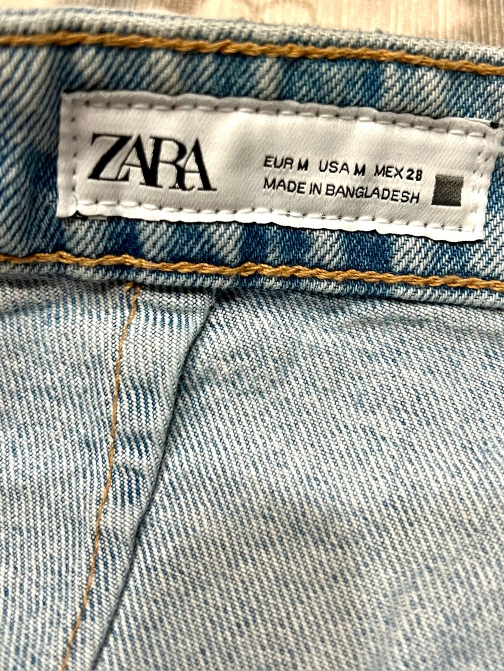 Zara Denim Skort Light Blue Wash Size Medium - Picture 6 of 6